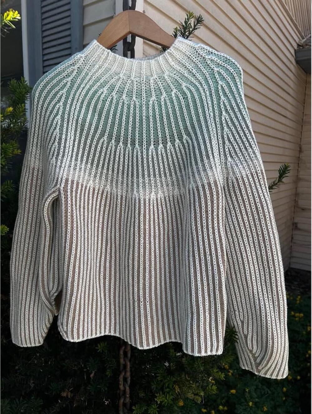 LAFAYETTE 148. Cashmere & wool & cotton. Rib Fair Isle sweater. Size medium